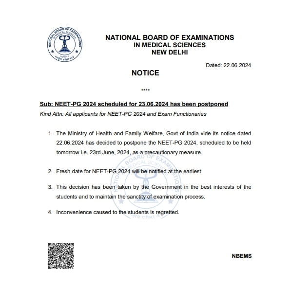 2 neet pg 2024 exam postponed