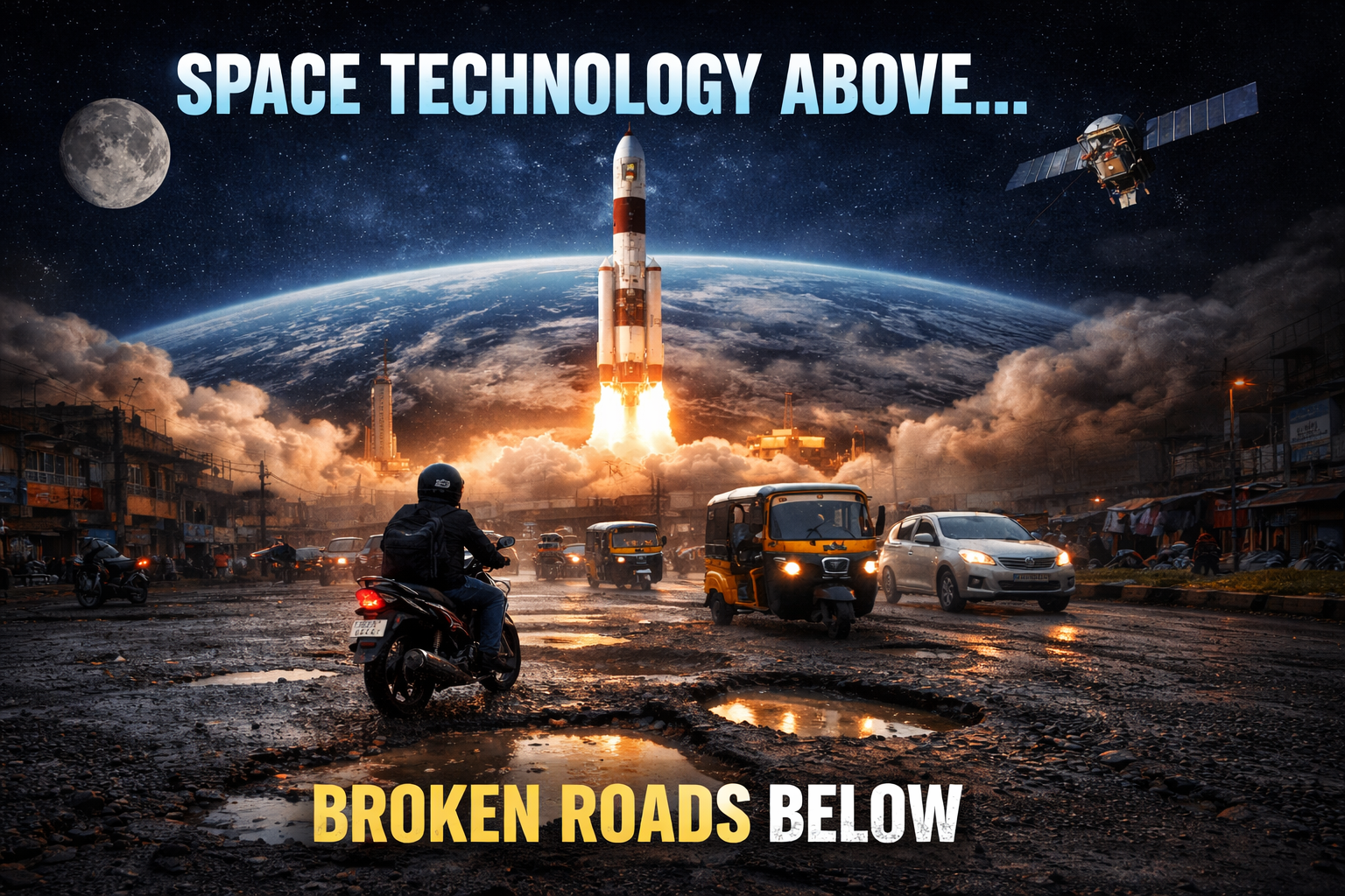 India Uses Advanced Space Technology, Yet Struggles With Poor Road Infrastructure - A Hard Truth - my tech flip